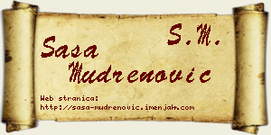 Saša Mudrenović vizit kartica